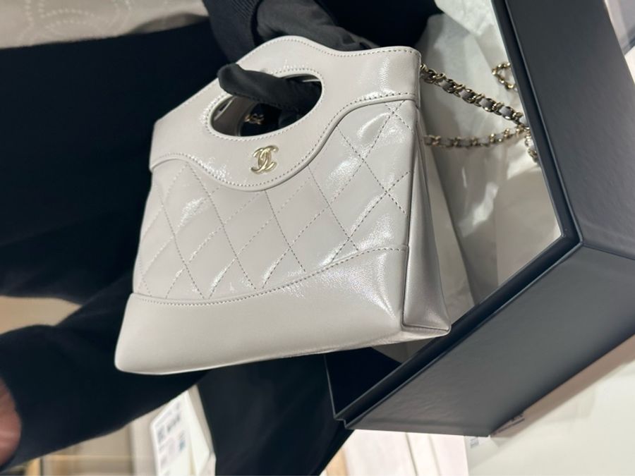 全新🈶️25年購證☑️新款冷灰色🔥#香奈兒 #31bag #nano #25P #灰金-46