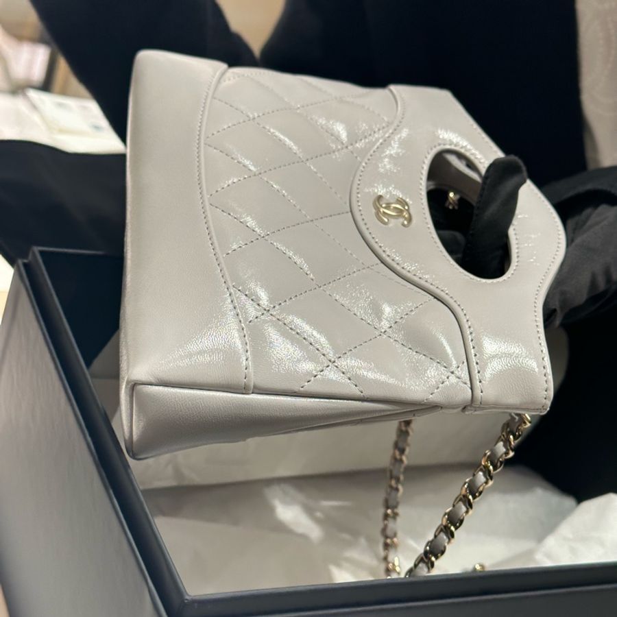 全新🈶️25年購證☑️新款冷灰色🔥#香奈兒 #31bag #nano #25P #灰金-48