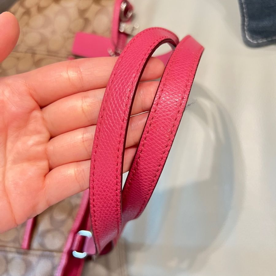 Coach托特包 復古老包 桃粉拼咖色logo包 附塵袋高CP值選擇-27