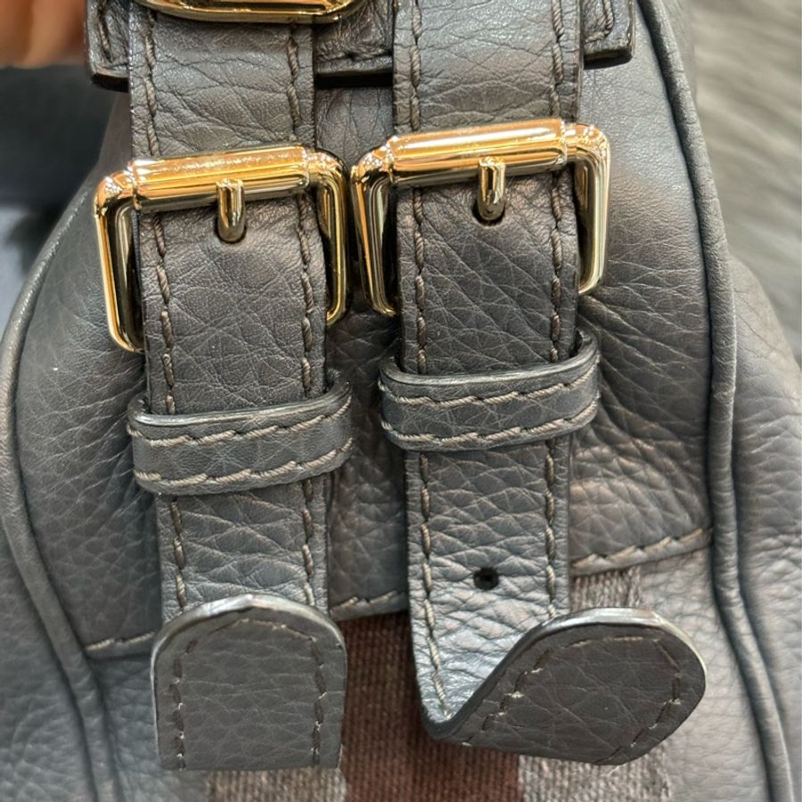 GUCCI 247597 鐵灰 銀河灰 全皮 肩背包 牛角包 購物包 托特包-17
