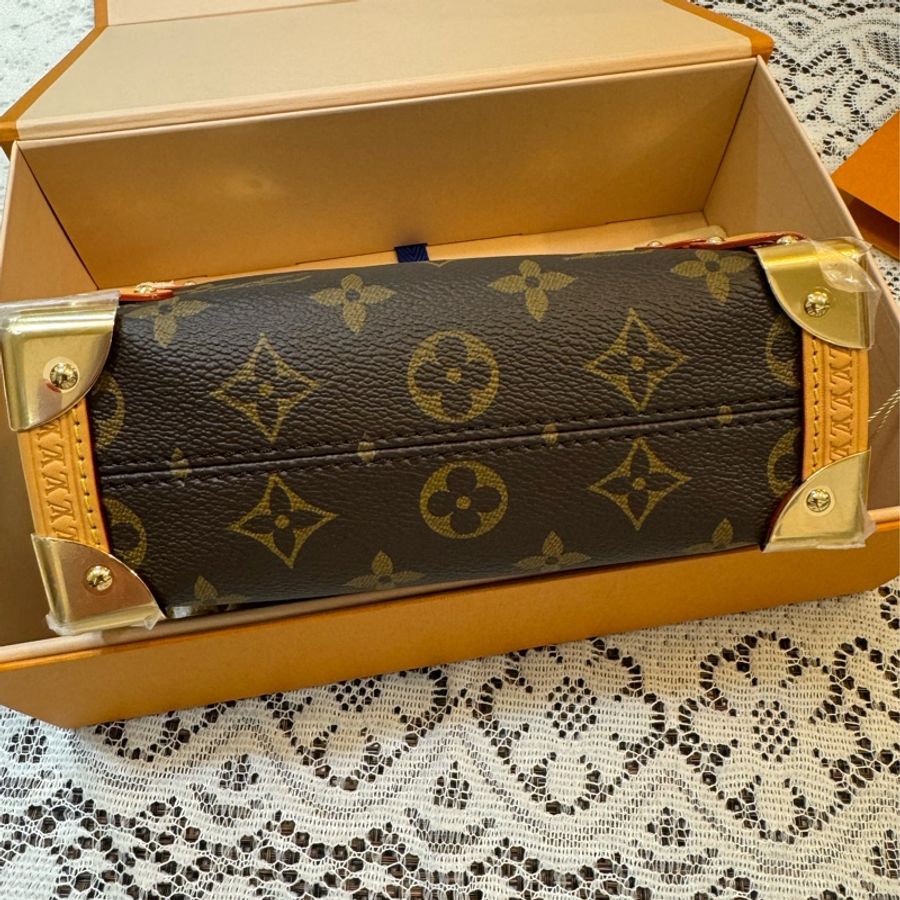 Louis Vuitton 經典老花金釦軟盒兩用包 Side TrunkPM 手提斜背包-7