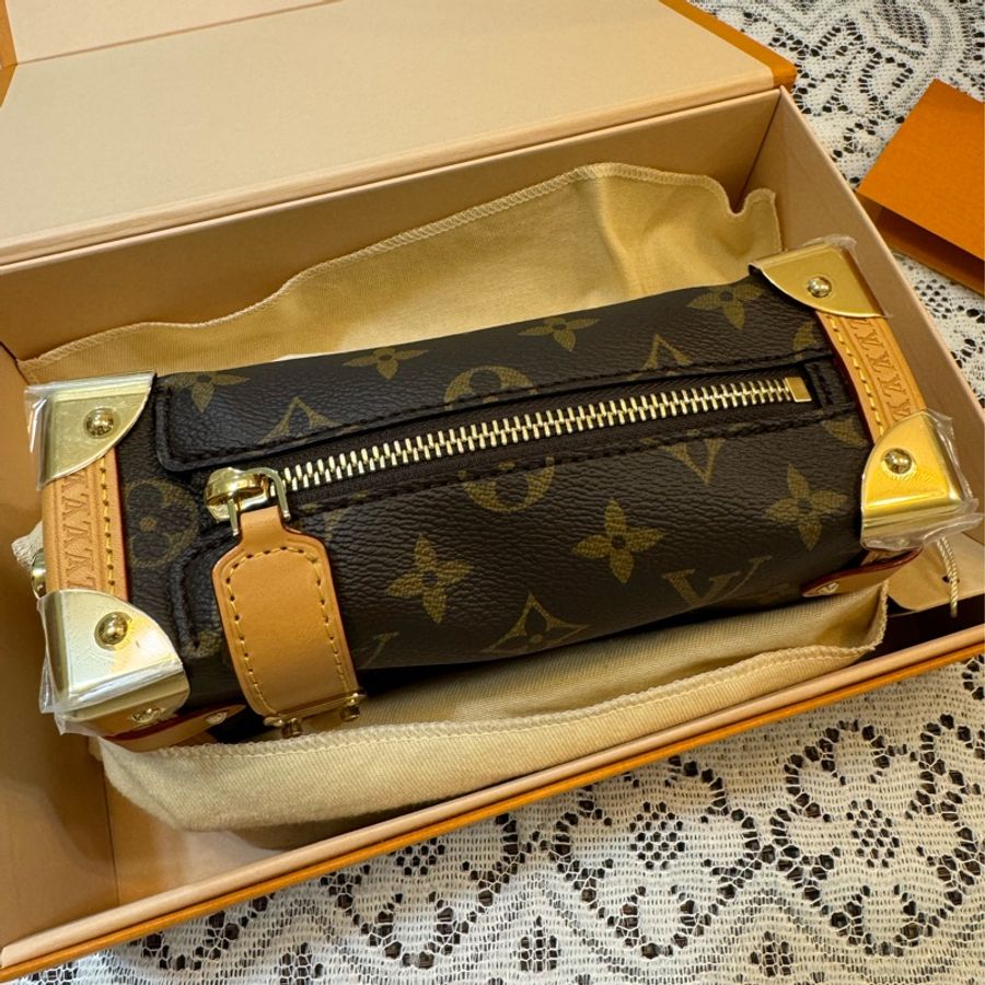 Louis Vuitton 經典老花金釦軟盒兩用包 Side TrunkPM 手提斜背包-9