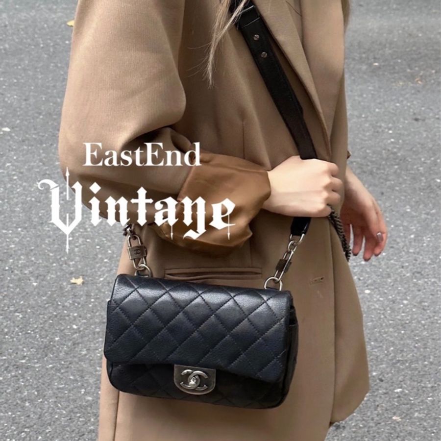 (已售出)Chanel Cf20 秀款黑銀荔枝牛皮鎖頭鏈條包🉑斜挎🉑肩背 秒殺限量款 全台唯一🔥-3