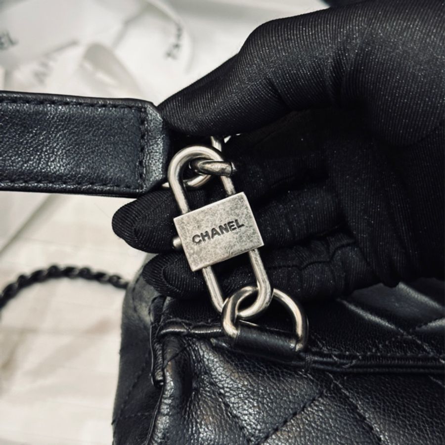 (已售出)Chanel Cf20 秀款黑銀荔枝牛皮鎖頭鏈條包🉑斜挎🉑肩背 秒殺限量款 全台唯一🔥-40