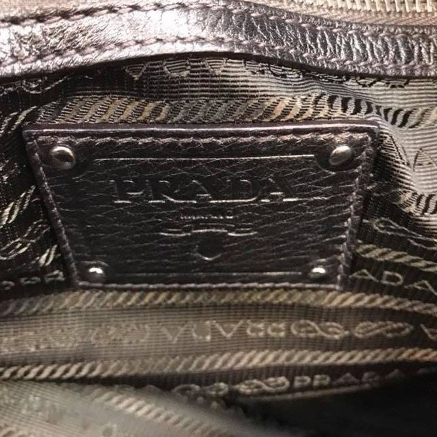 Prada 鹿皮銀灰色大包~OL族的最愛-5