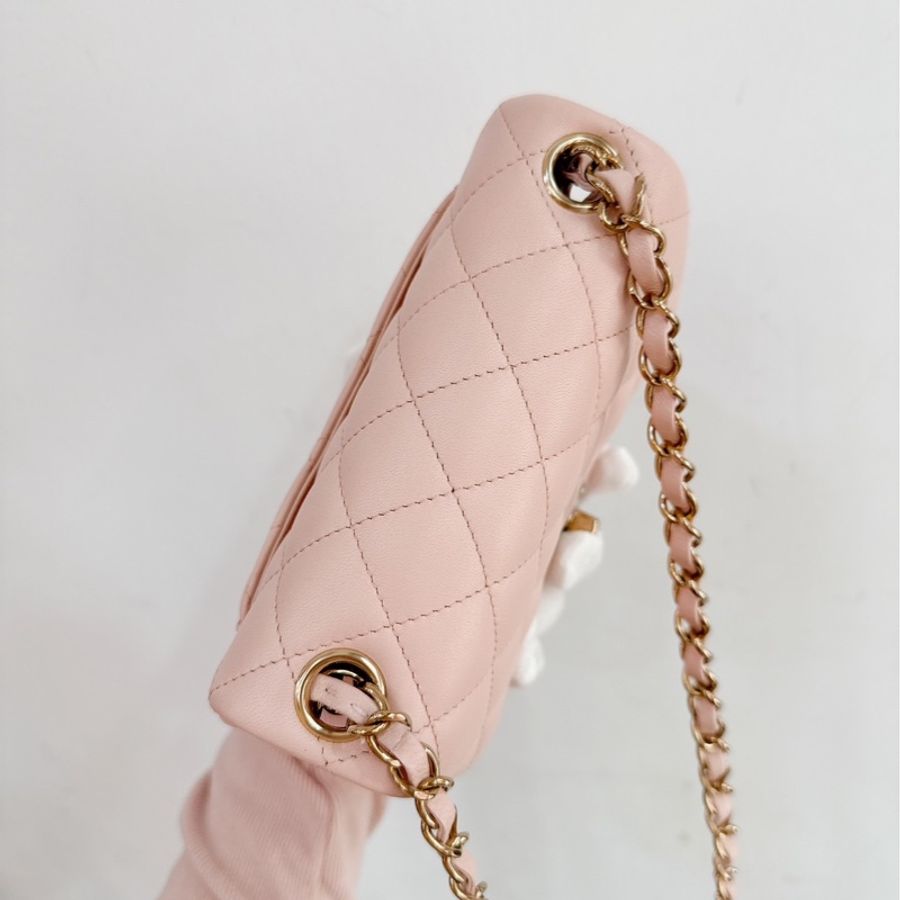 莉亞精品♡Chanel A35200 櫻花粉方胖 全新閒置品-2