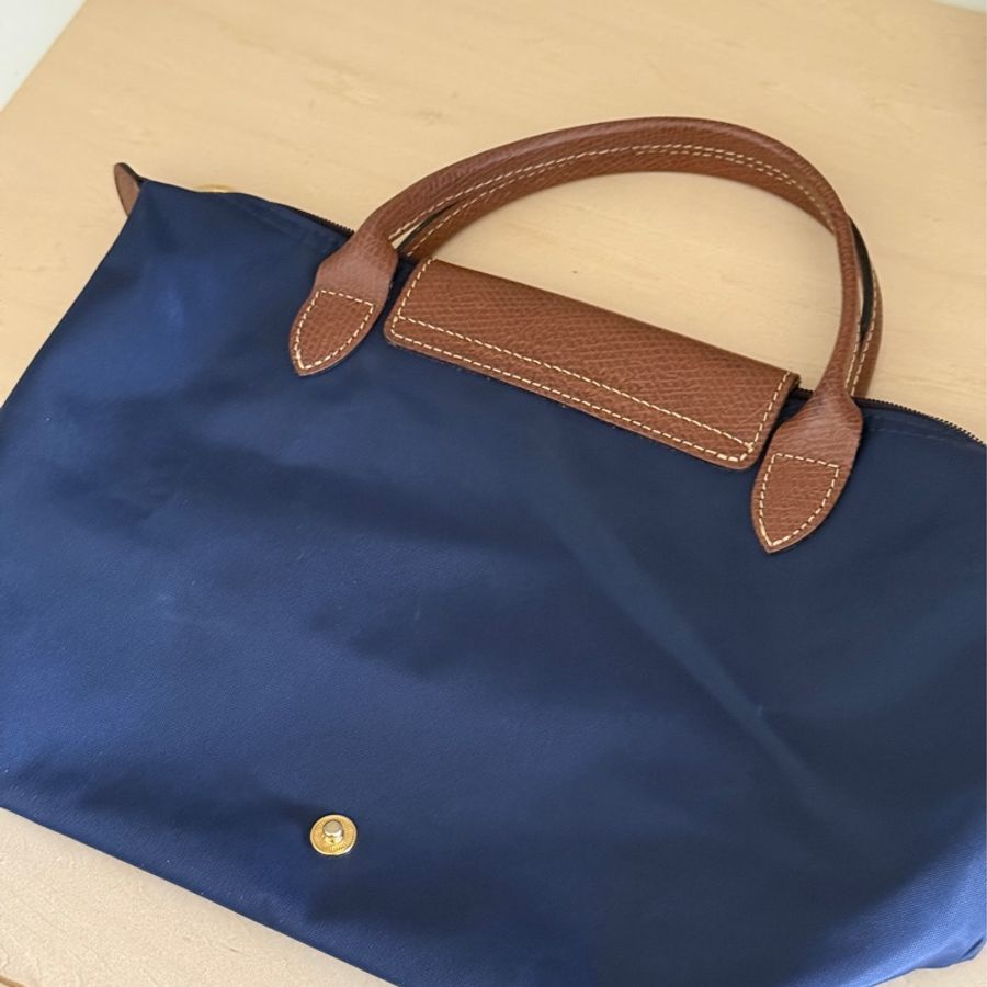(95成新)Longchamp 短柄深藍色 le pliage 小尺寸 日常超適用!-1