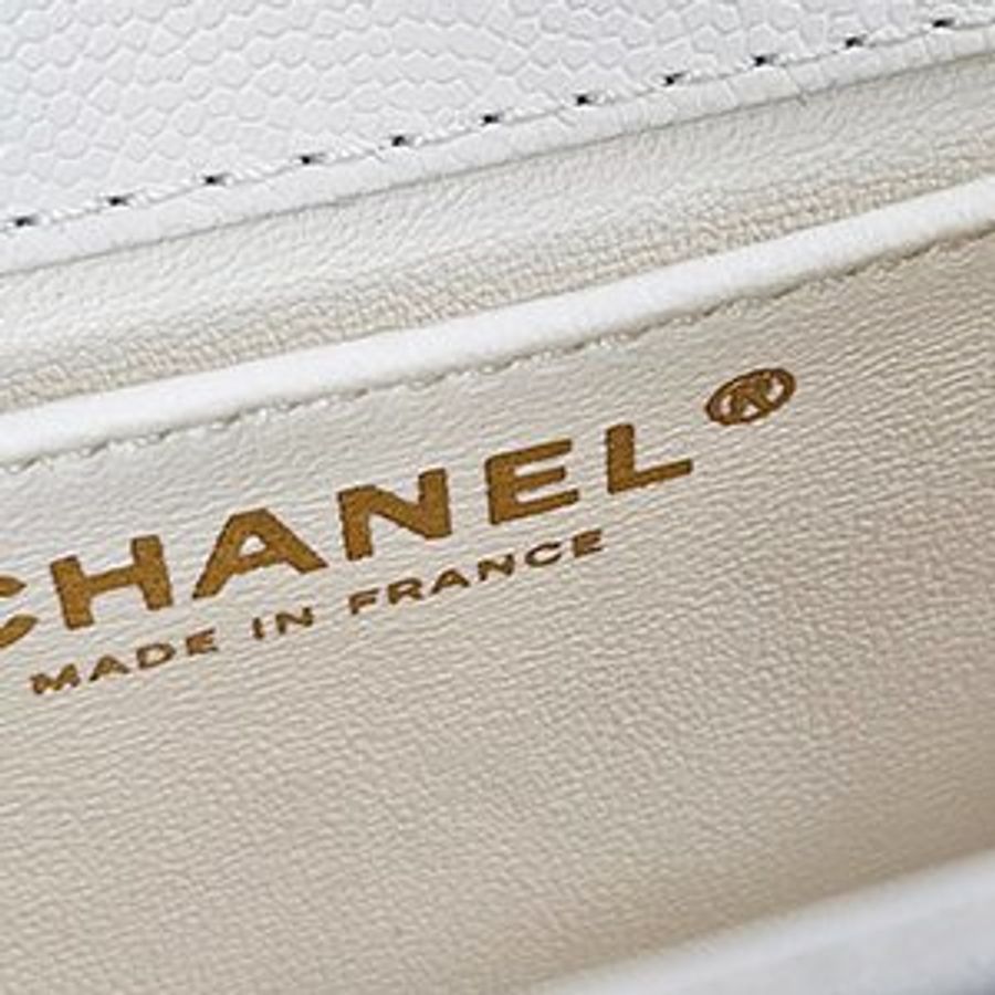 CH0699 CHANEL白色魚子醬牛皮金錬BOY25CM 手提把/斜背二用包A94804-7