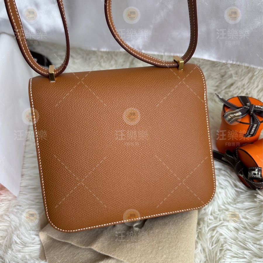 Hermès mini Constance 康康19 金棕色 金釦 全新品-6