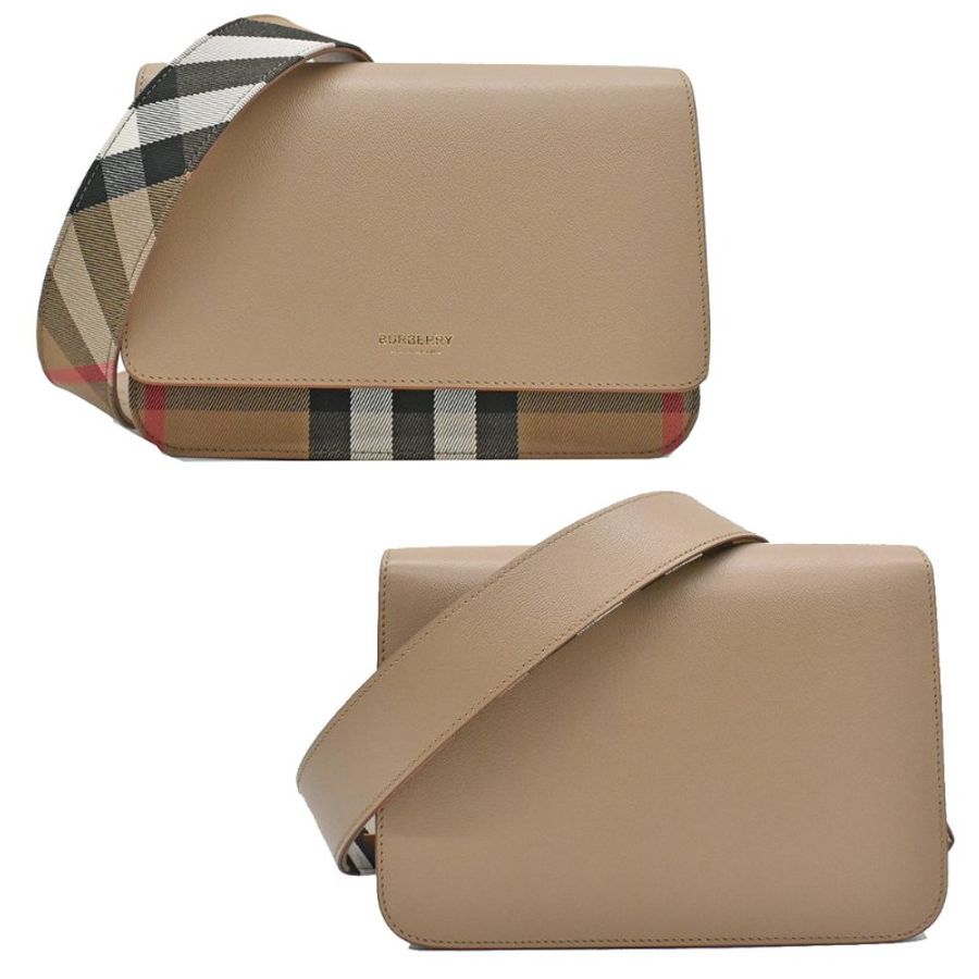 【門市全新現貨】BURBERRY 經典Mackford Check格紋拼接肩背斜背兩用包郵差包(附原廠防塵袋)-0