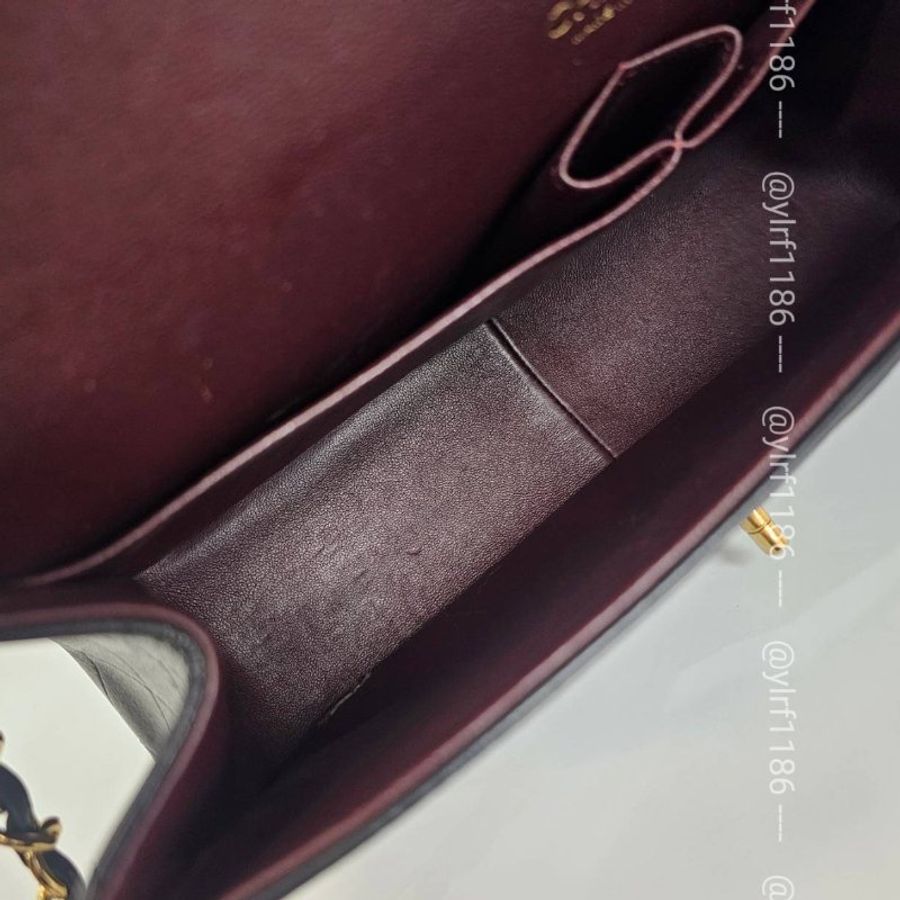 ❣Chanel 黑羊皮菱格紋JumboCOCO30金釦雙蓋肩斜口蓋包-17