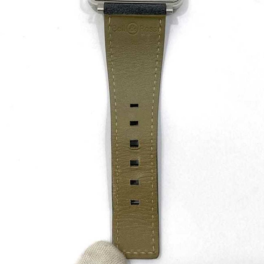 Bell & Ross 手錶 Aviation 39 f-22679 迷彩白殼銀灰 BRS-64-S 男款 SS 絨面皮革橡膠石英方形錶盤可更換錶帶電池供電-7