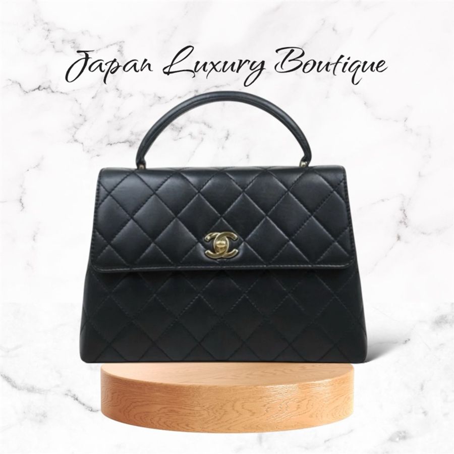 「JL精品代購」98新CHANEL 黑金coco hand手提包小號-0