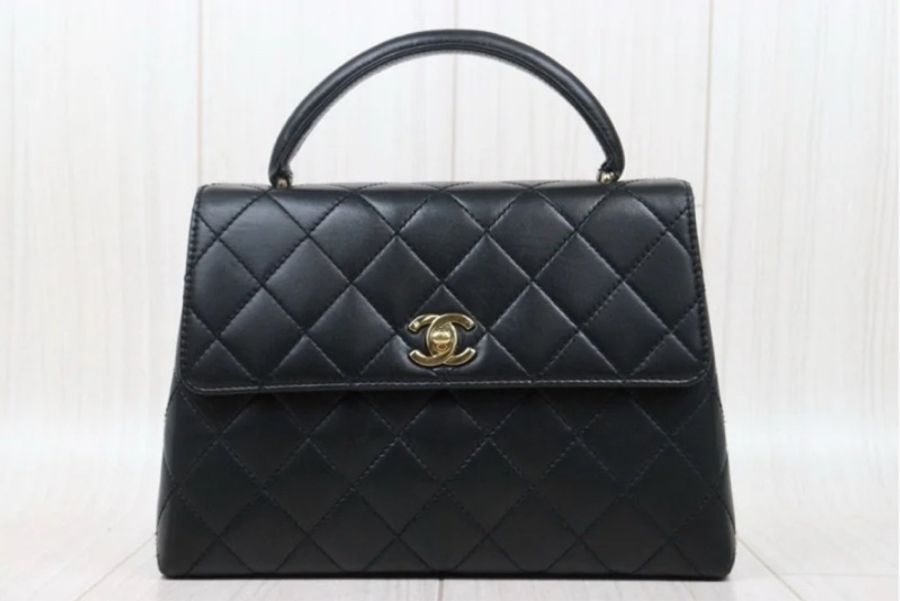 「JL精品代購」98新CHANEL 黑金coco hand手提包小號-2