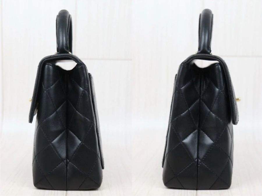 「JL精品代購」98新CHANEL 黑金coco hand手提包小號-4