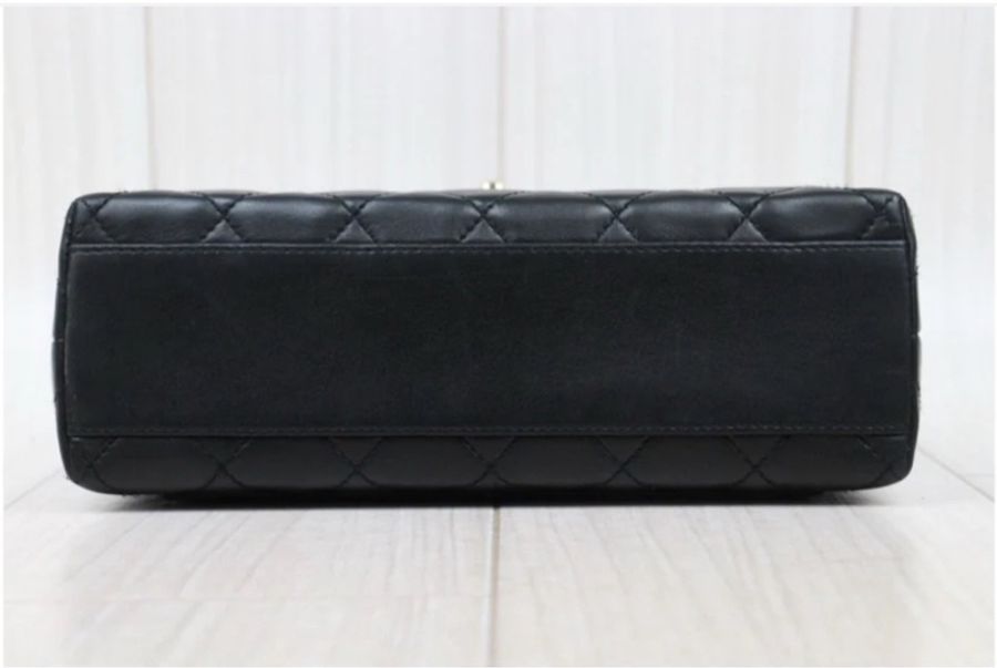 「JL精品代購」98新CHANEL 黑金coco hand手提包小號-5
