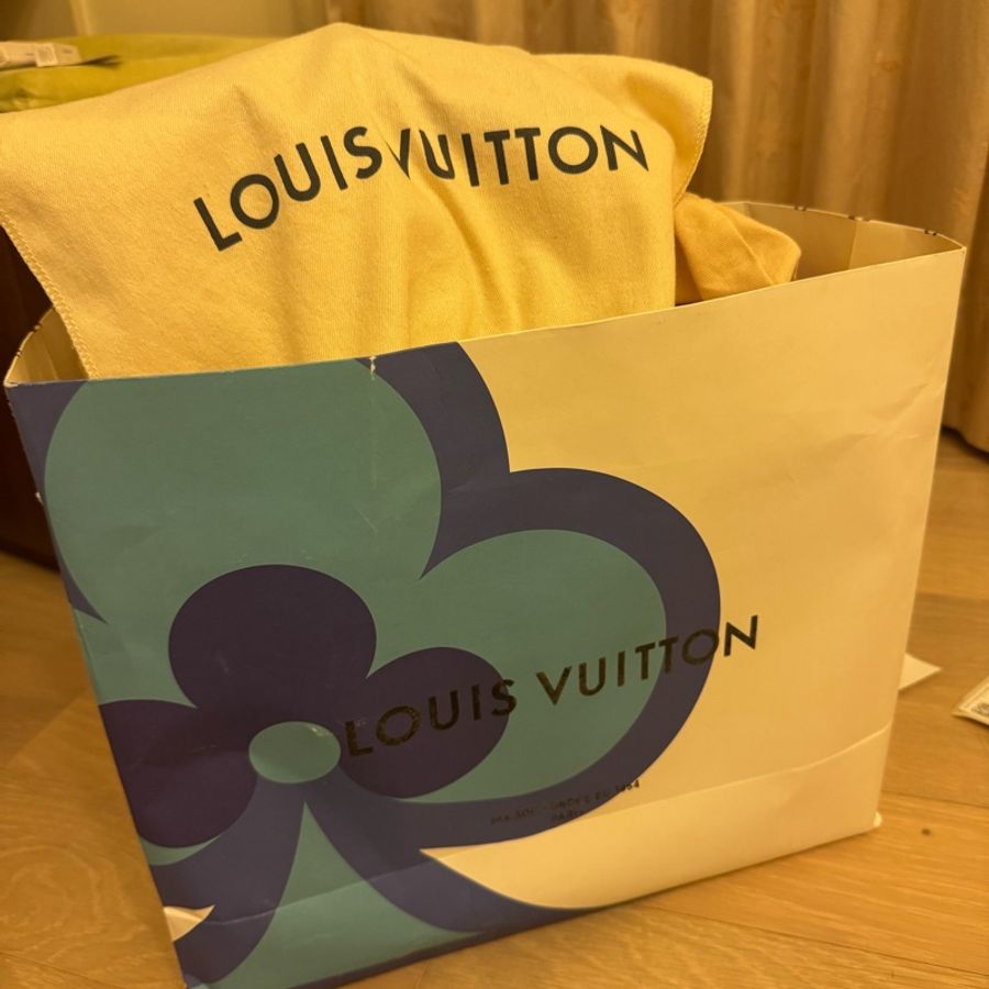 LV M44580 DAUPHINE花紋LOGO Monogram Reverse帆布扣式肩背斜背包(迷你/棕)-12