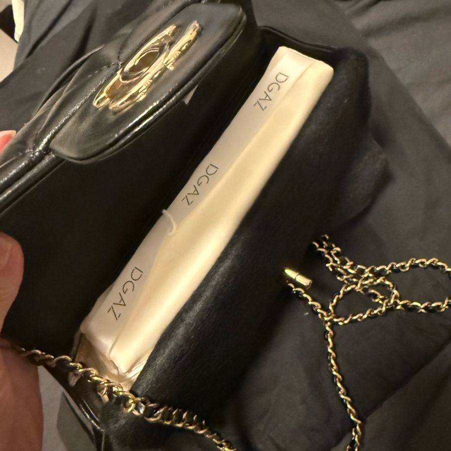 Chanel CF 20 Handle黑羊皮 淡金釦 晶片-15