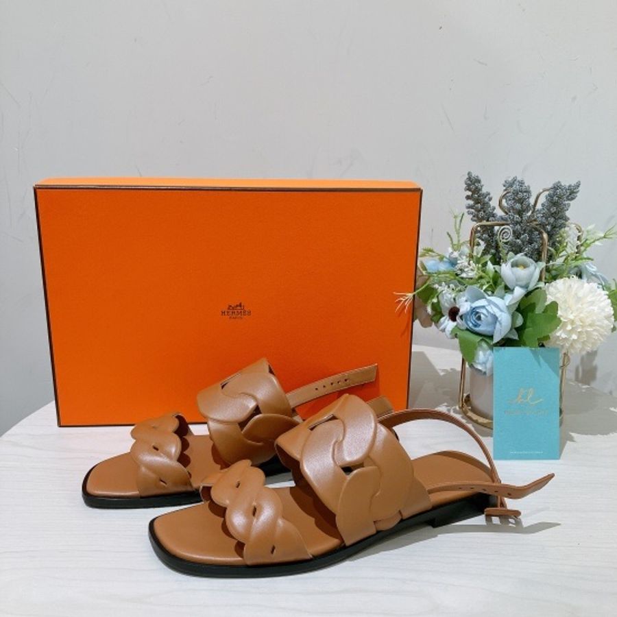 TK1619 Hermes 愛馬仕紐麻花涼鞋Women's Grace Sandal Brown-24