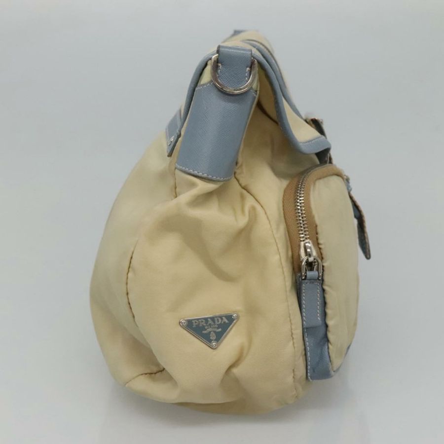 【日本直送】PRADA 尼龍皮革米色單肩包 正品 ki5455-2