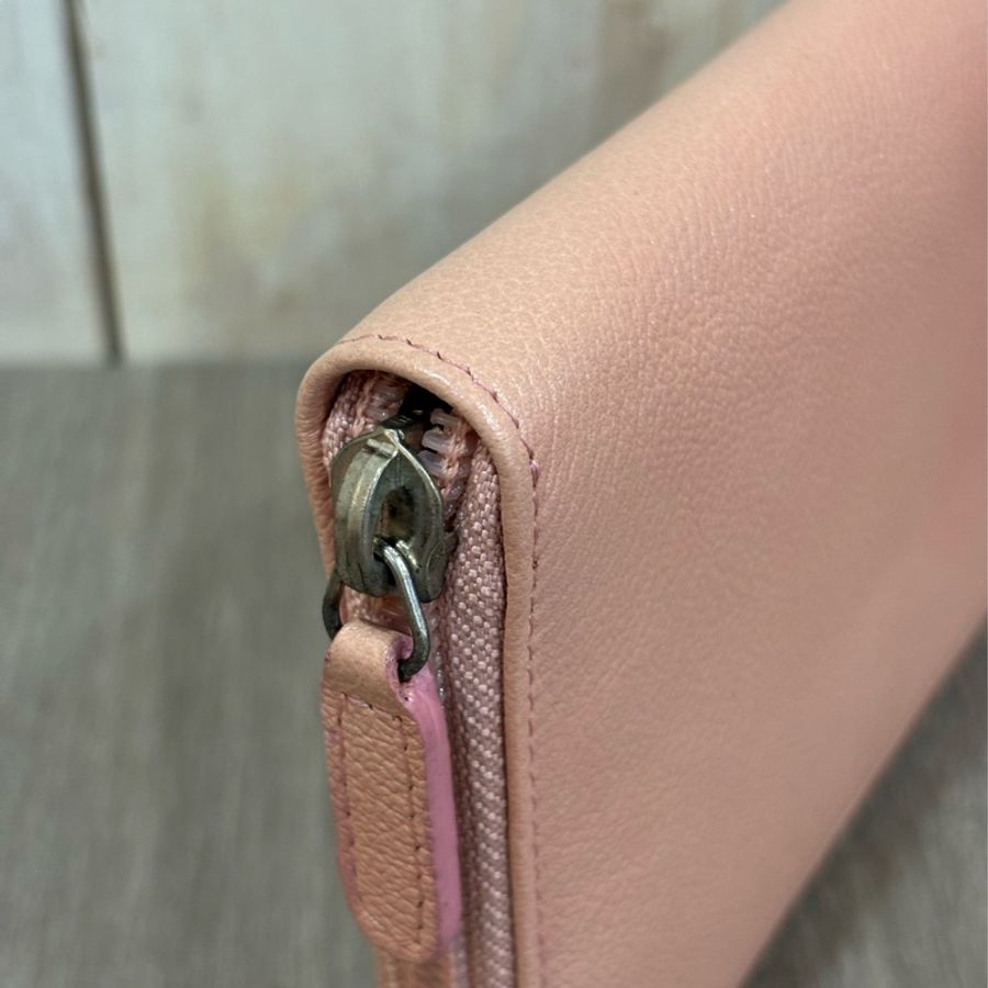 CHANEL 粉膚 牛皮 全皮 COCO 外套 拉鍊 零錢 皮夾 發財 長夾-8