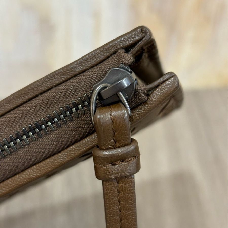 BOTTEGA VENETA BV 咖啡 全皮 編織 零錢 拉鍊 發財 長夾 夾 皮夾-4