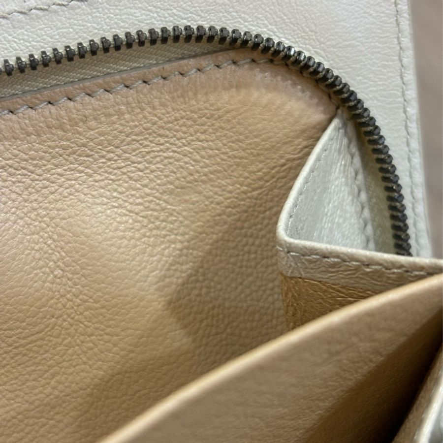 BOTTEGA VENETA BV 象牙白 編織 拉鍊零錢袋 洞洞 蕾絲 長夾-21