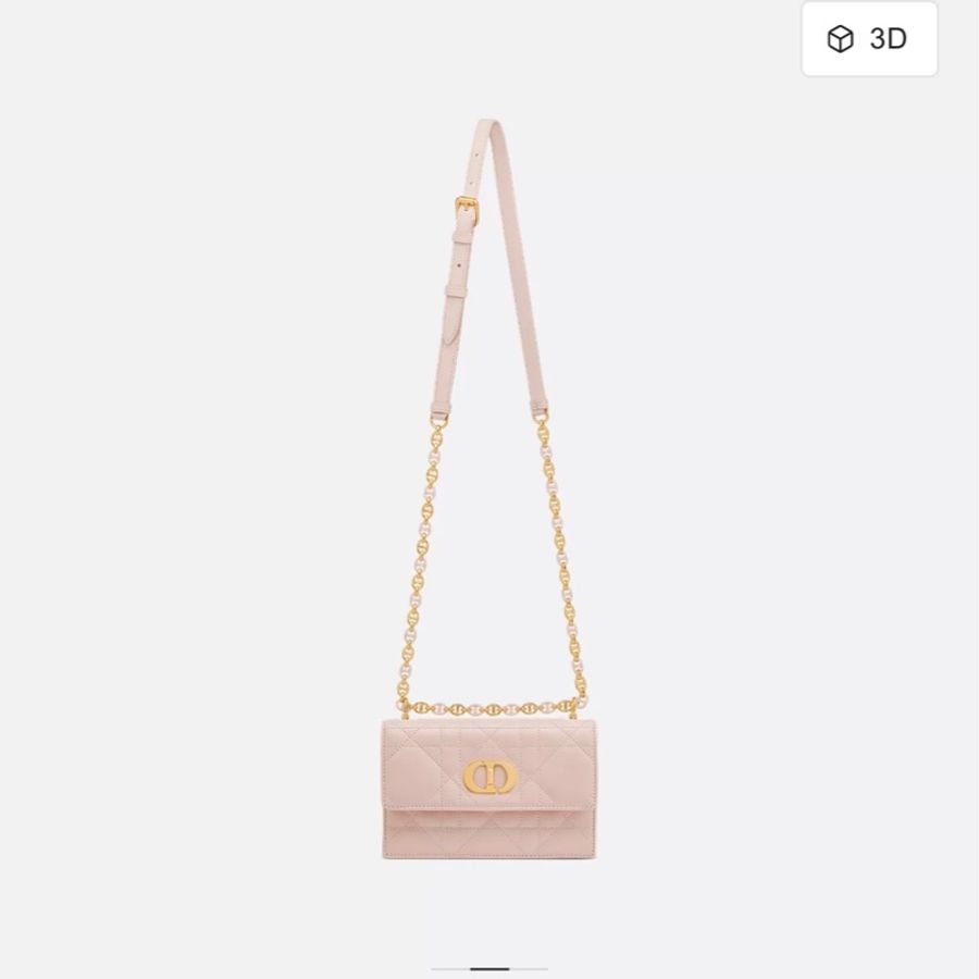DIOR  Miss Caro 粉色 桃粉 限量色 羊皮 側背包 斜背包 迷你包 迪奧 Jisoo WOC 肩背包 皮夾-5
