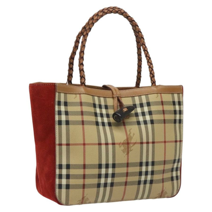【日本直送】BURBERRY Nova 格紋手提包 PVC 米色 正品 EC590-0