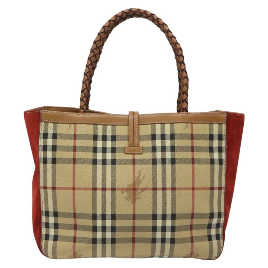 【日本直送】BURBERRY Nova 格紋手提包 PVC 米色 正品 EC590-1
