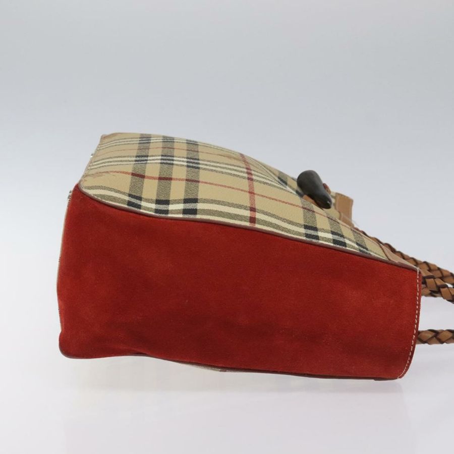 【日本直送】BURBERRY Nova 格紋手提包 PVC 米色 正品 EC590-2