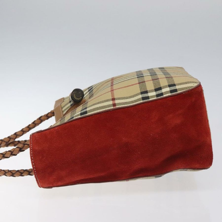【日本直送】BURBERRY Nova 格紋手提包 PVC 米色 正品 EC590-3
