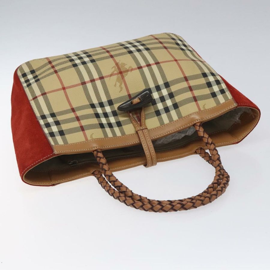 【日本直送】BURBERRY Nova 格紋手提包 PVC 米色 正品 EC590-5