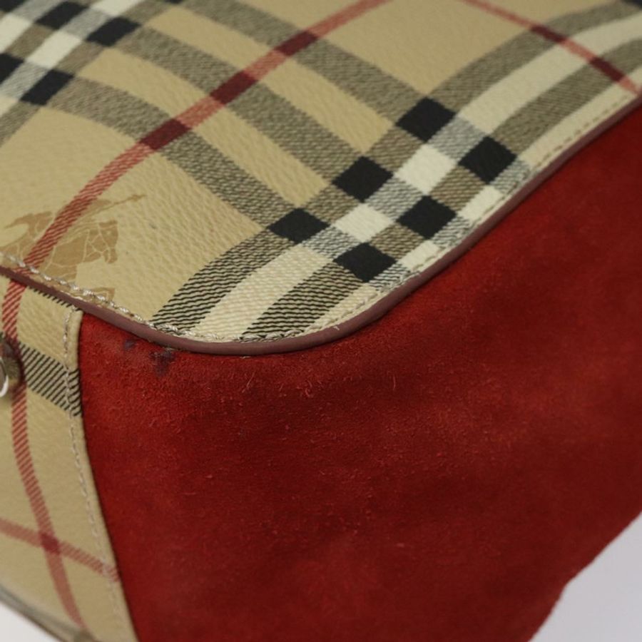 【日本直送】BURBERRY Nova 格紋手提包 PVC 米色 正品 EC590-8