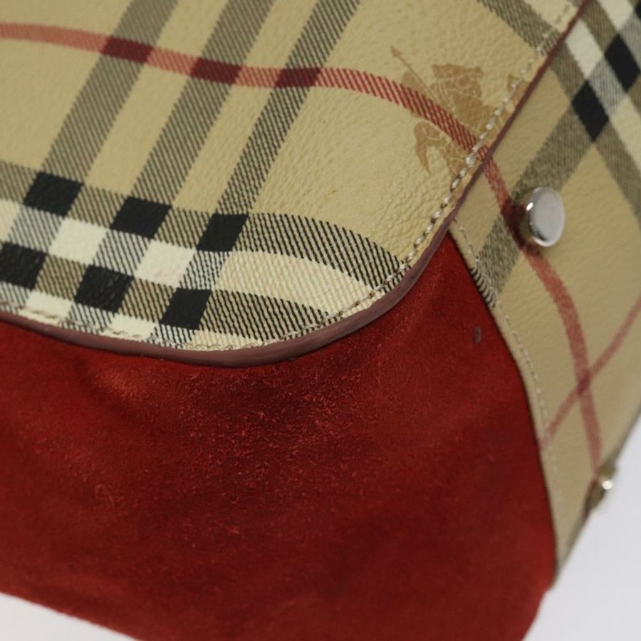 【日本直送】BURBERRY Nova 格紋手提包 PVC 米色 正品 EC590-15