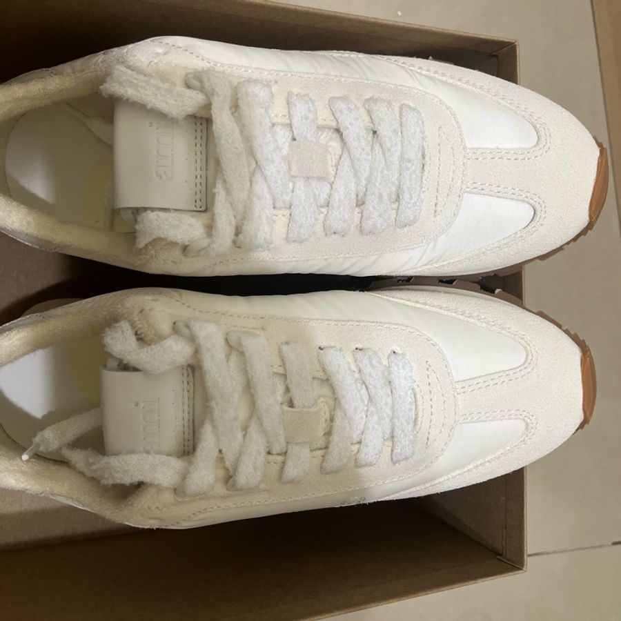WHITE NYLON AMI NEW RUSH SNEAKERS-0