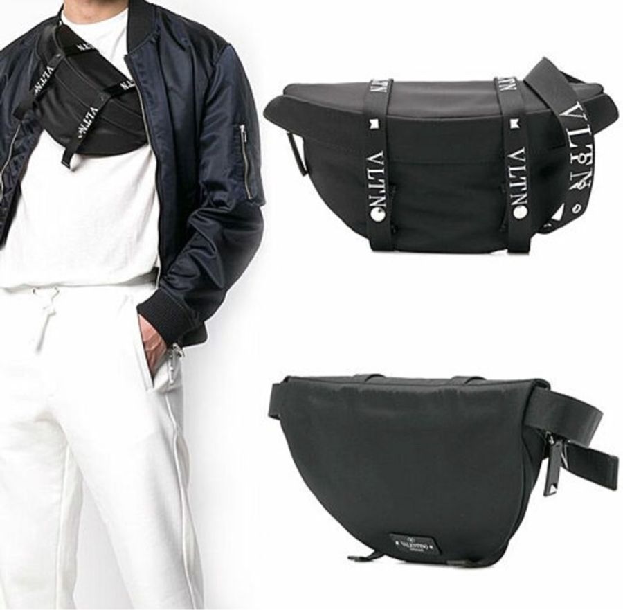 Valentino VLTN 黑色 尼龍 腰包 胸包 胸口包 肩背包 斜背包 側背包-7