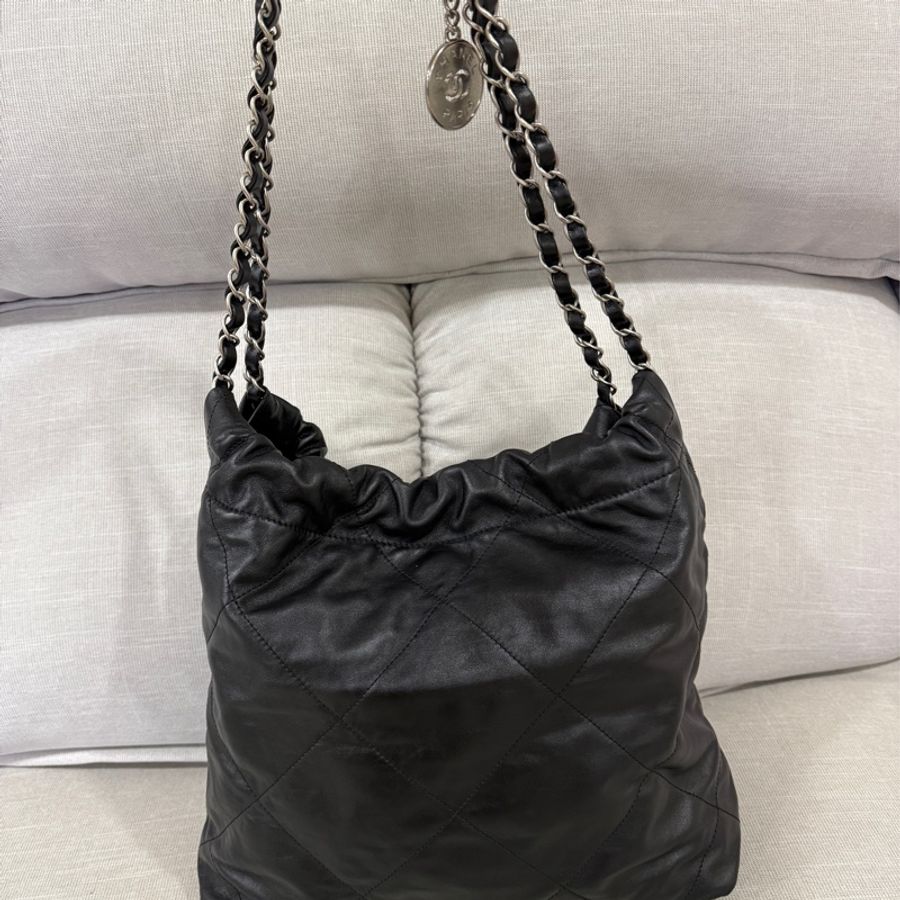 香奈兒 22bag 小號 chanel 晶片款-6