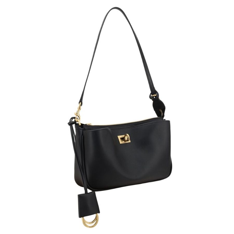 【Balenciaga 巴黎世家】Rodeo Sling Pochette 小牛皮 手提包 肩背包 腋下包 金扣 黑色-1