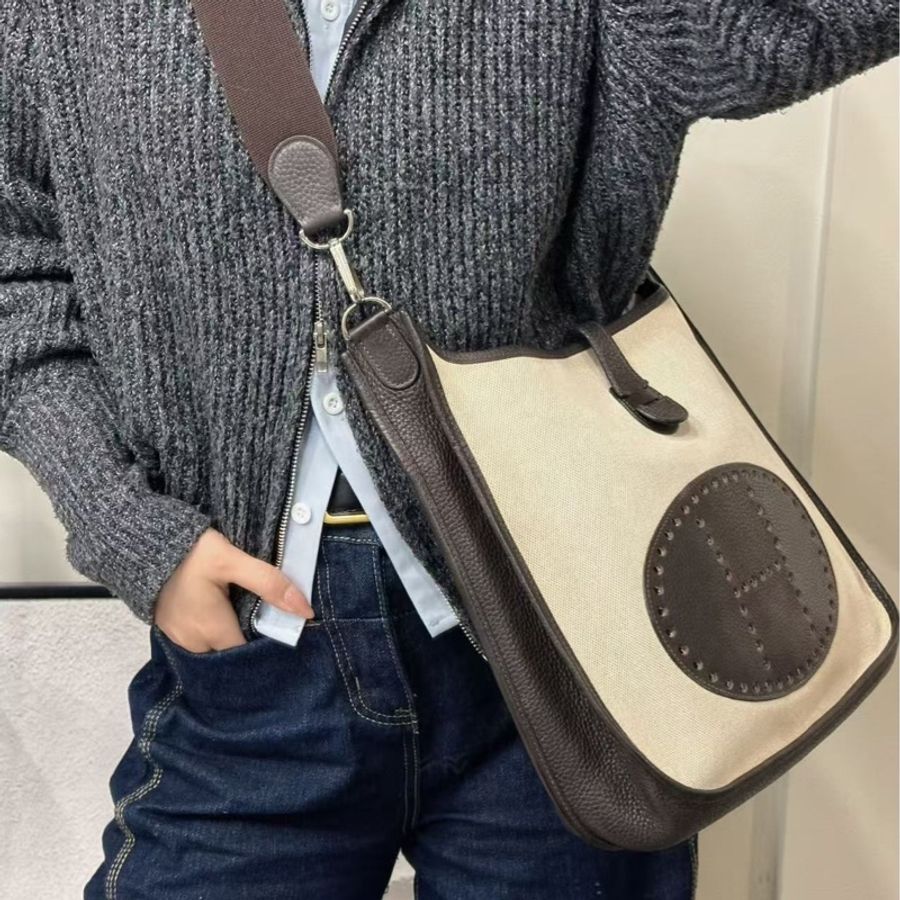 Hermes 帆布拼皮Evelyne 29-1