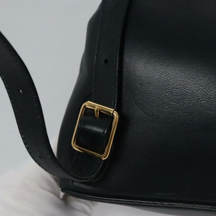 【日本直送】GUCCI 竹節雙肩包 皮革 黑色 金色 003 3444 0030 Auth nb256-19