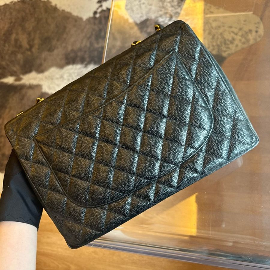 chanel香奈儿黑金鱼子酱双c logo链条包-2