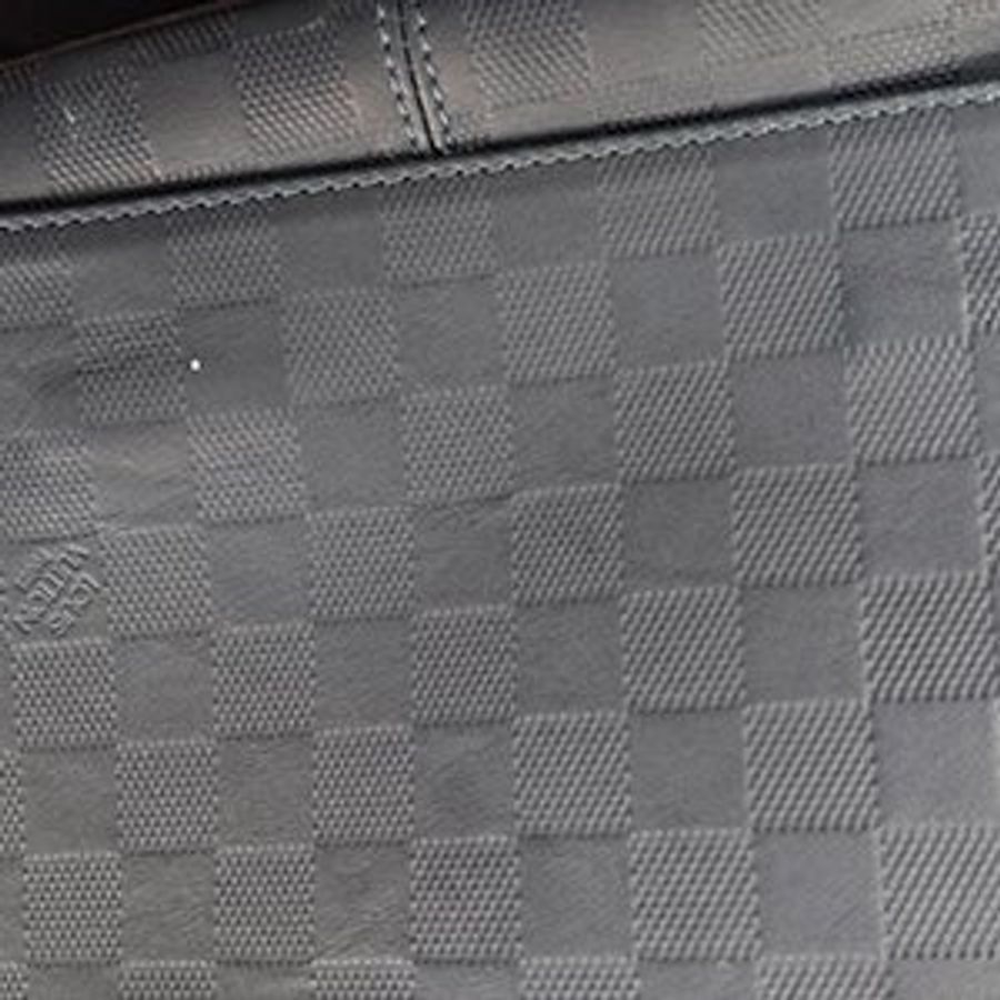 L3221 LV 深藍色棋盤格牛皮壓紋DAMIER INTIMI 掀蓋郵差包 (PM) N41034-10