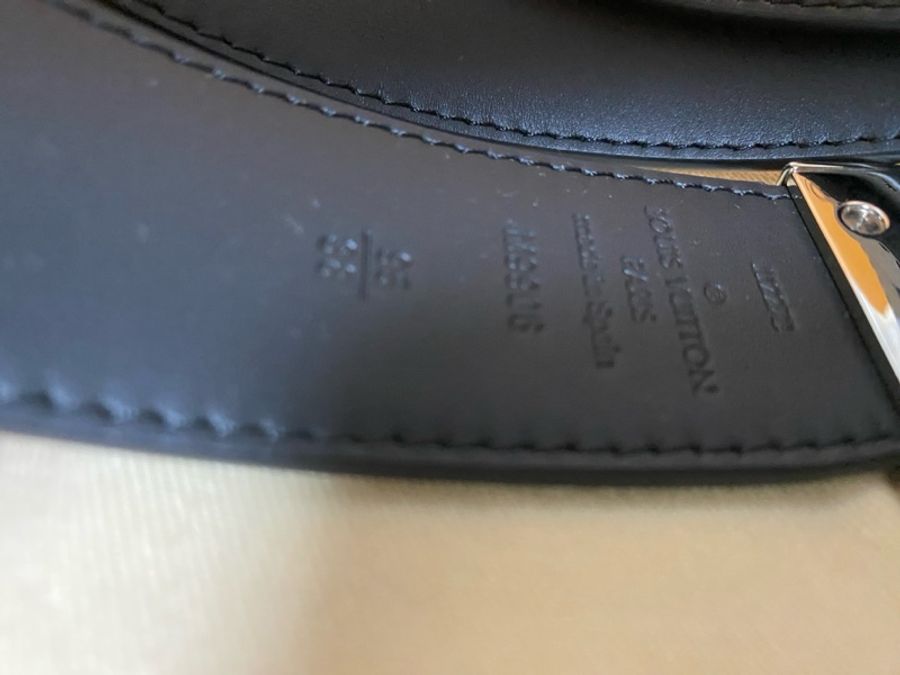 全新LV男用壓紋棋盤格雙面皮帶-3