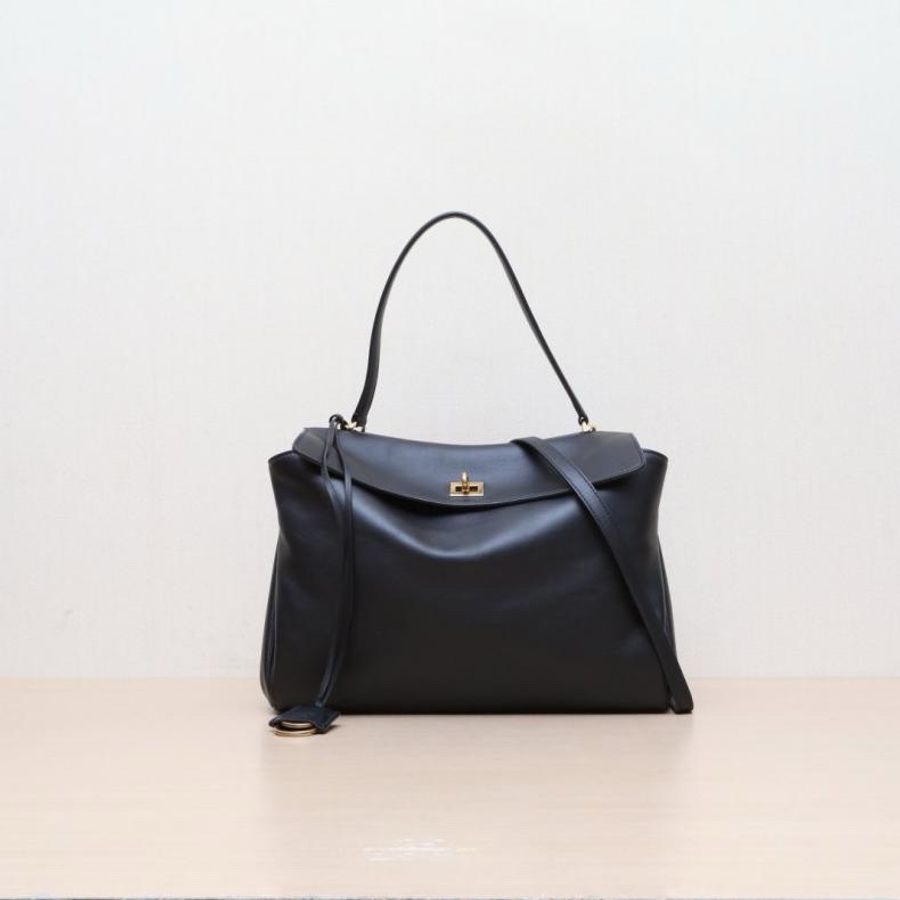 BALENCIAGA(巴黎世家) Rodeo 中號 黑色 金扣-0