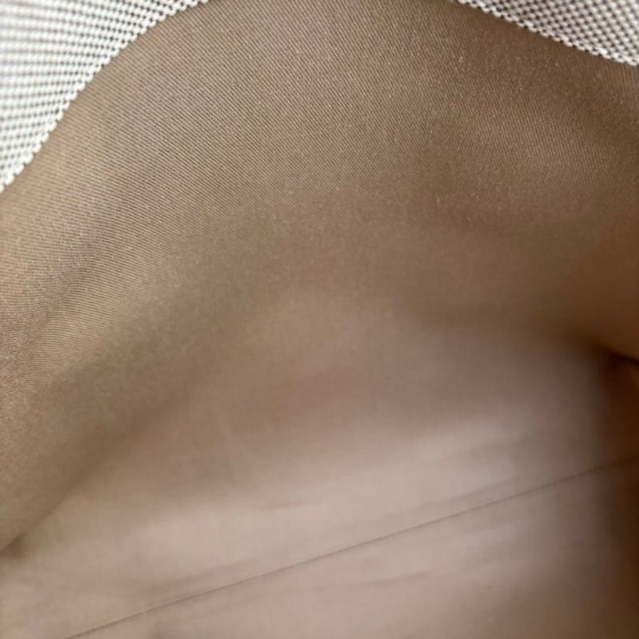::CHLOE:: WOODY 系列 咖邊牛皮 帆布LOGO字母織帶肩背托特包MM-37