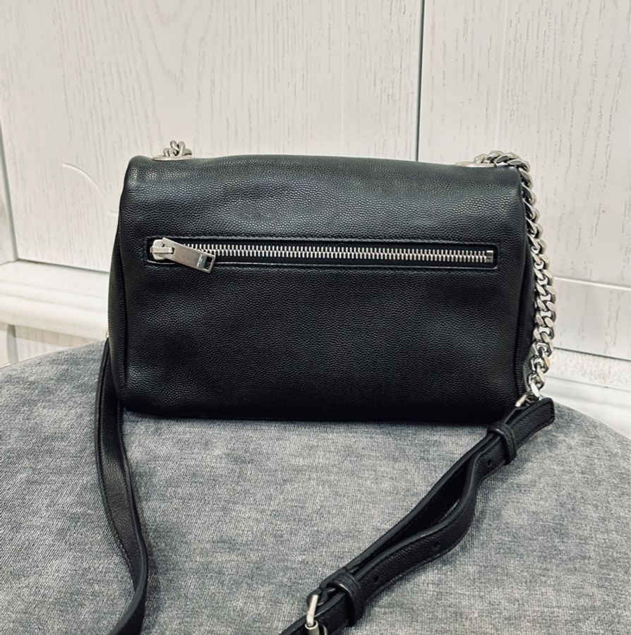 Ysl Hollywood黑銀粒面牛皮斜挎肩背包🈶購證 隨性不失時尚感🈵-6