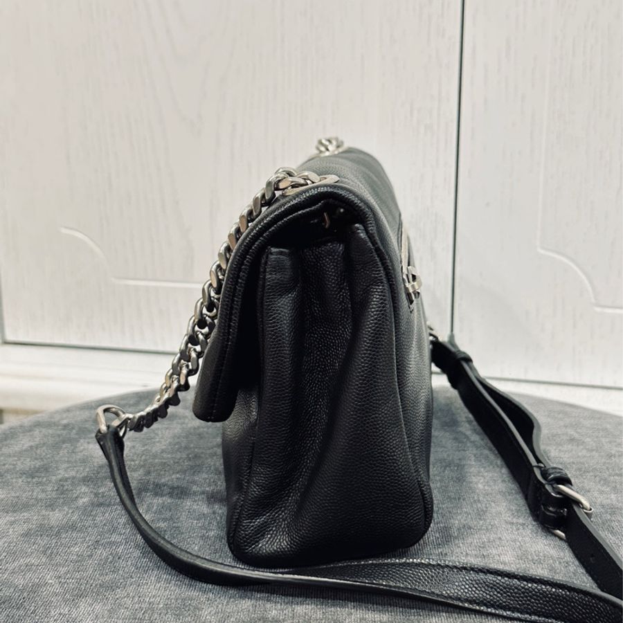 Ysl Hollywood黑銀粒面牛皮斜挎肩背包🈶購證 隨性不失時尚感🈵-7