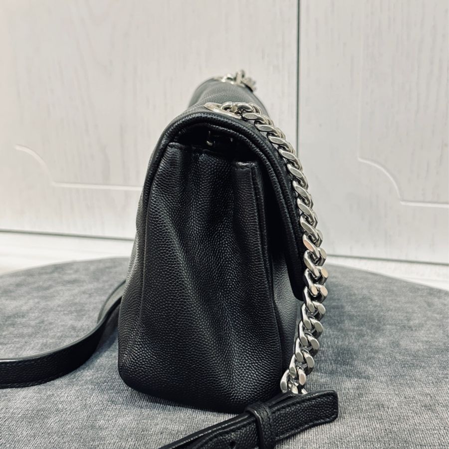 Ysl Hollywood黑銀粒面牛皮斜挎肩背包🈶購證 隨性不失時尚感🈵-8