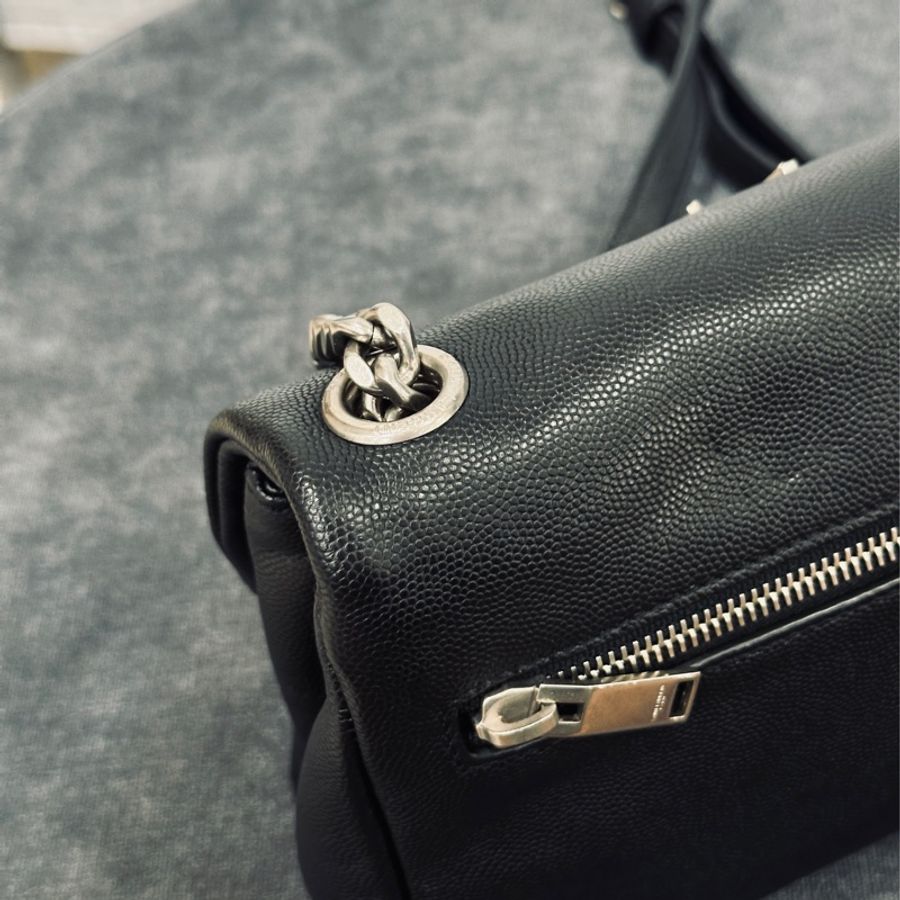 Ysl Hollywood黑銀粒面牛皮斜挎肩背包🈶購證 隨性不失時尚感🈵-14